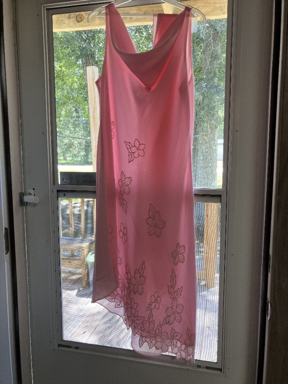 Woman's Pink Floral Design Dress
